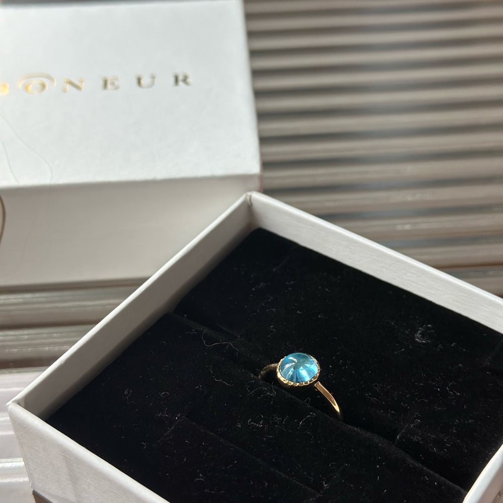 Boneur (Parisian Brand) Blue Gemstone Ring